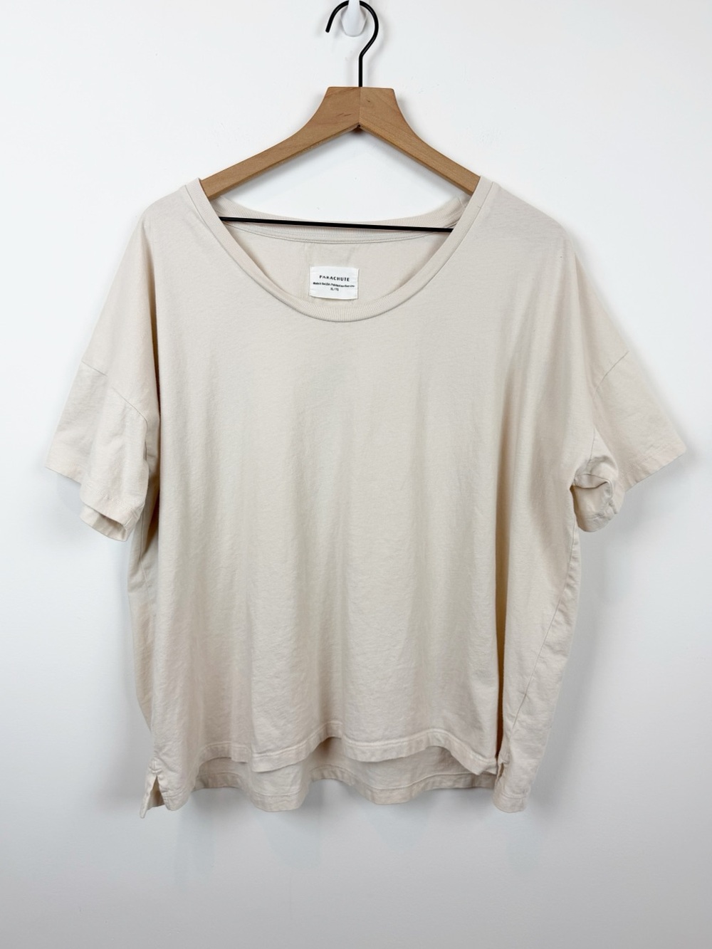 Parachute Organic Cotton Cream Oversized Boxy T Shirt XL
